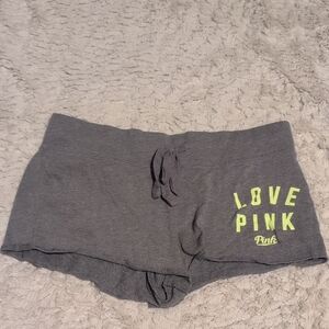 PINK Victoria's Secret Gray Shorts with Neon Accents